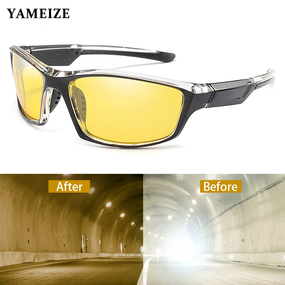 Sunglasses YAMEIZE Antiglare Night Vision Glasses For Driving Men Polarized Sunglasses Yellow Lens Eyeglasses Fishing Driver Goggles Gafas 230511