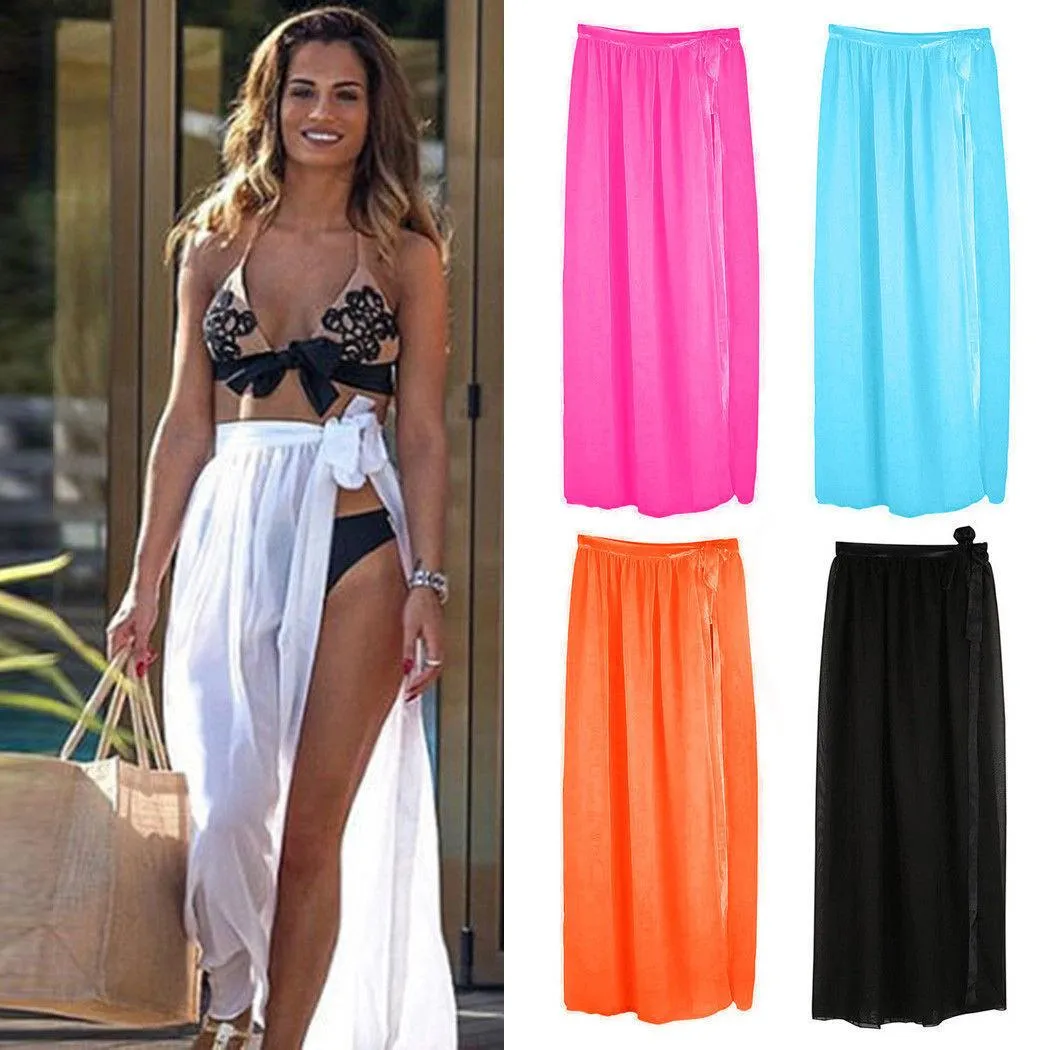 Swimwear Womens Swim Wear Bikini Cover Up Sheer Beach Mini Wrap Skirt Sarong Pareo Shorts Summer Beachwear