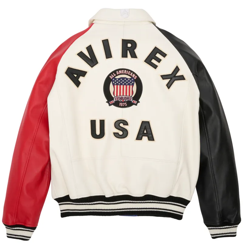 Leather jacket avirex top