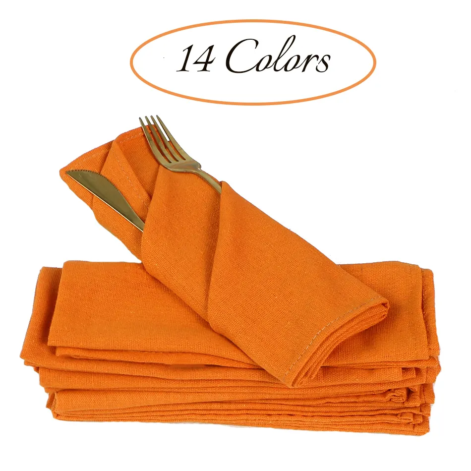 Table Napkin 6 Pack Napkins Cloth Kitchen Tea Yellow Orange Color Towel for Wedding 18 X 12 Inches Durable Reusable Family Dinners 230511