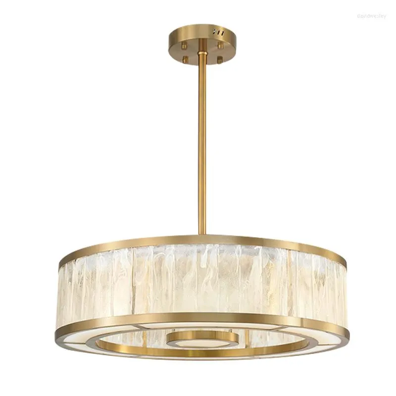 Lustres rond Design lustre en verre vivant éclairage AC110V 220V luxe or chambre lampe