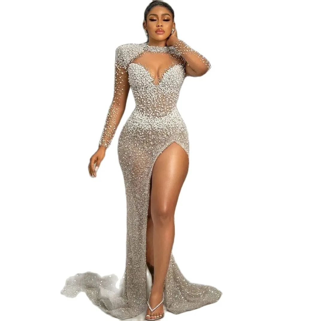 Haut Tunique Sirène à Volants Et Paillettes - Angora/cachemire, Taille S, Occasion Très Bon état