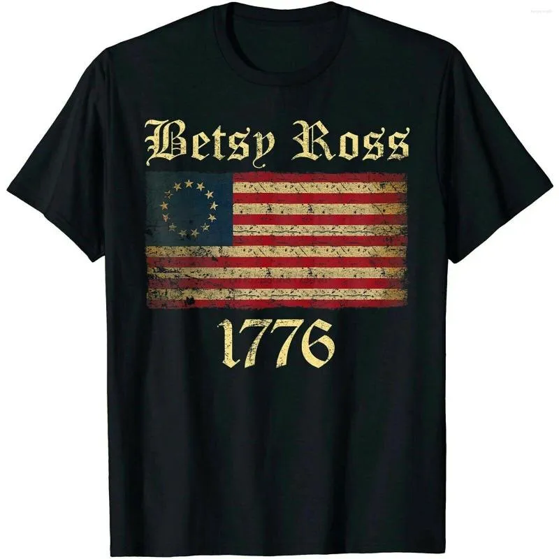 メンズTシャツBetsy Ross 1776 American Flag 13 Stars 7月4日ヴィンテージTシャツS-5XL 2023ユニセックスティー（1）