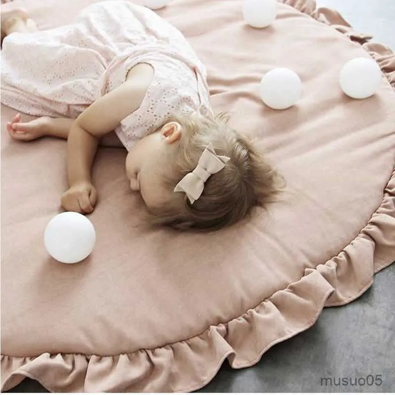 Baby Rugs Playmats Baby Crawling Blanket Floor Carpet Newborn Padded Play Mats Soft Cotton Crawling Mat Girls Boy Game Rugs Kids Room Decoration