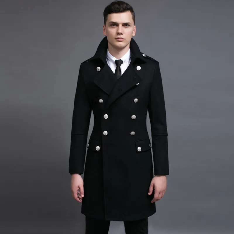 Woolen Overcoat Male Double-breasted Coat
