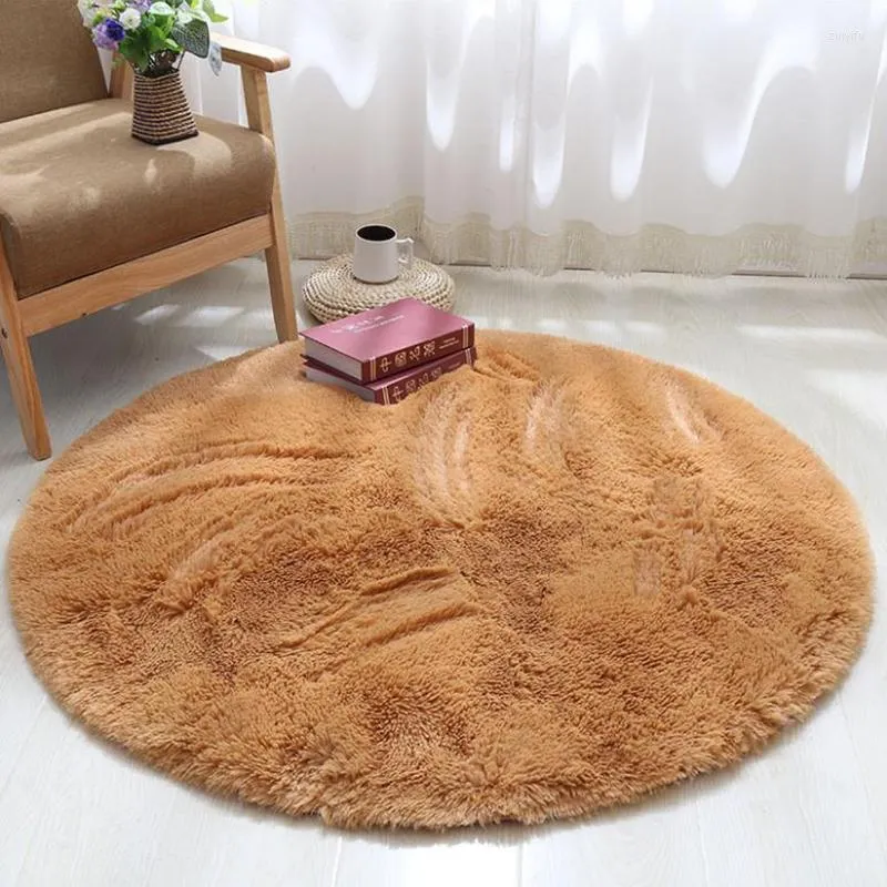 Carpets Round Plush Carpet For Home Decor Kids Tent Rug Desk Foot Pad Hanging Basket Chair Floor Mat Fitness Yoga Can Customized