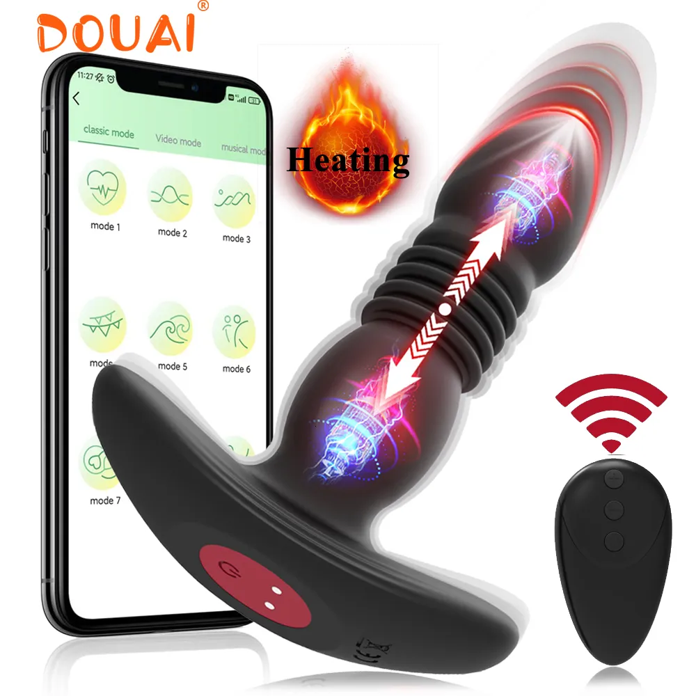 Bluetooth Butt Plug Thrusting Dildo Anal Vibrator: Wireless APP Control Prostate Massager Sex Toy For Men & Women From Ruiqi04, $20.77