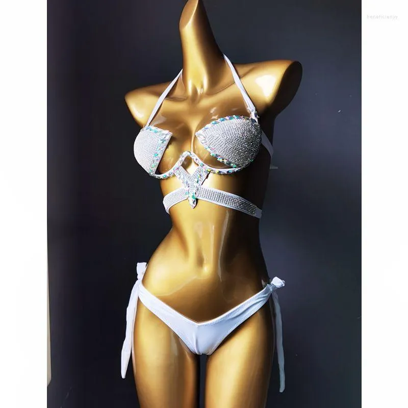 Costumi da bagno da donna 2023 Bikini da vacanza con diamanti Set da bagno da donna sexy con strass Bling Stones Beachwear