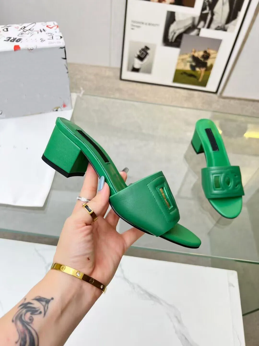 Block heel slide new arrivals