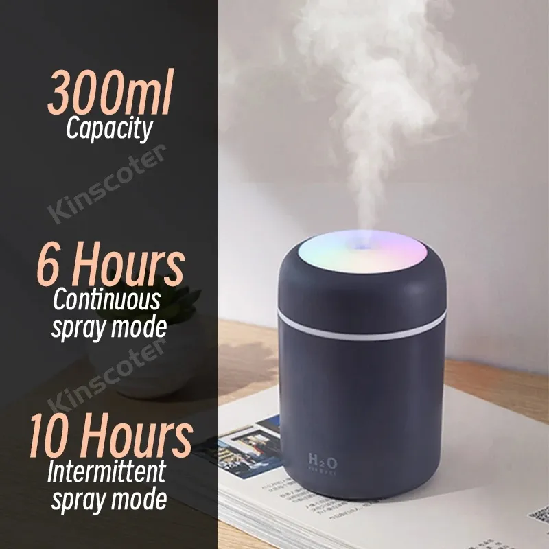 300 ml H2O luchtbevochtiger draagbare mini USB aroma diffuser met koele mist voor slaapkamer thuisautosplanten purifier HumiFerador