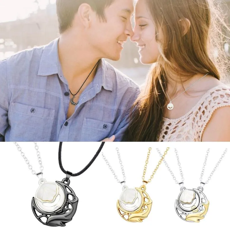 Ketten Damen-Choker-Halsketten, Herz-Halskette für Frauen, Paar, passender Sonnen- und Mond-Anhänger, für immer ich liebe