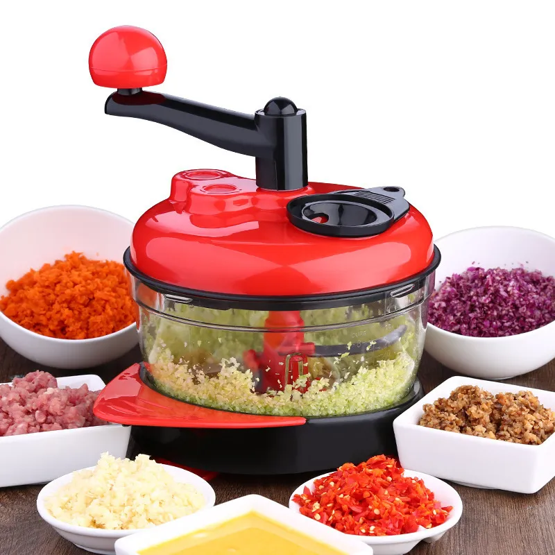 Fruktgrönsaksverktyg 1500 ml grönsaksskärare hackare shredders manual kött grönsaksskiver slipare sallad maker kök verktyg 3 hastighet justerbar 230511