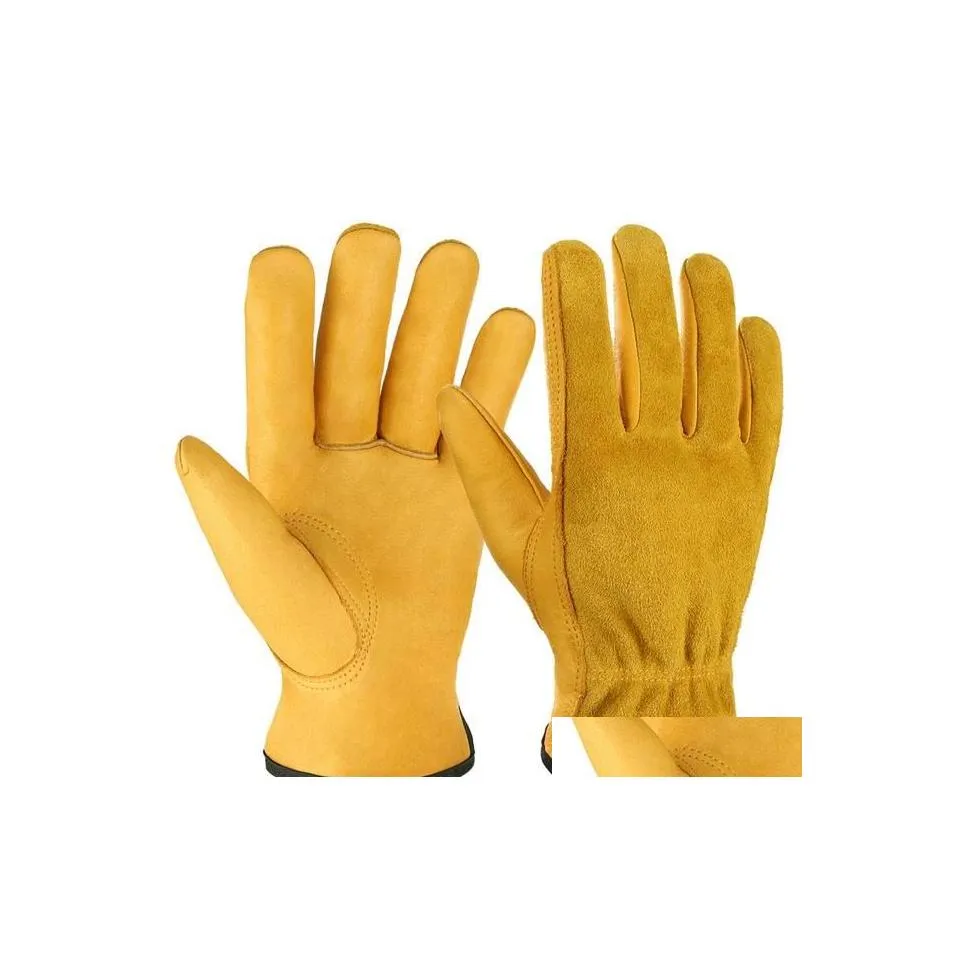 Construction leather gloves deals