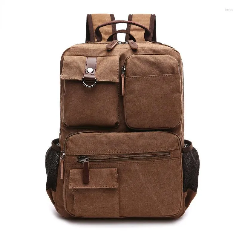 Backpack Men Laptop Rucksack Canvas School Bag For Teenage Male Bagpack Large Capacity Travel Backpacks Computer Knapsack