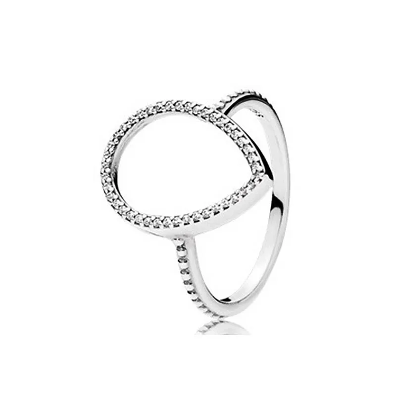 Teardrop Silhouetete Ring para Pandora Auténtica plata esterlina Wedding Party Jewelry Anillos de diseñador para mujeres Sisters Gift anillo de lujo con caja original Set
