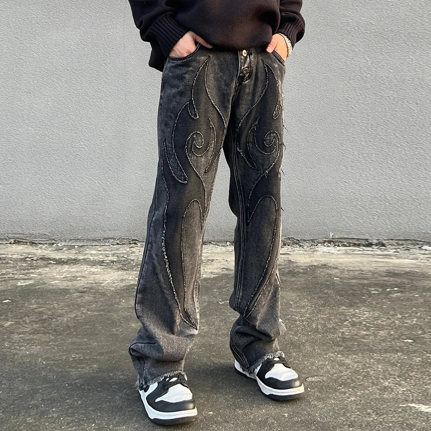 Street Simplicity Solid Patchwork High Waist Boot Cut Denim Jeans Street Simplicity Solid Patchwork High Waist Boot Cut Denim Jeans