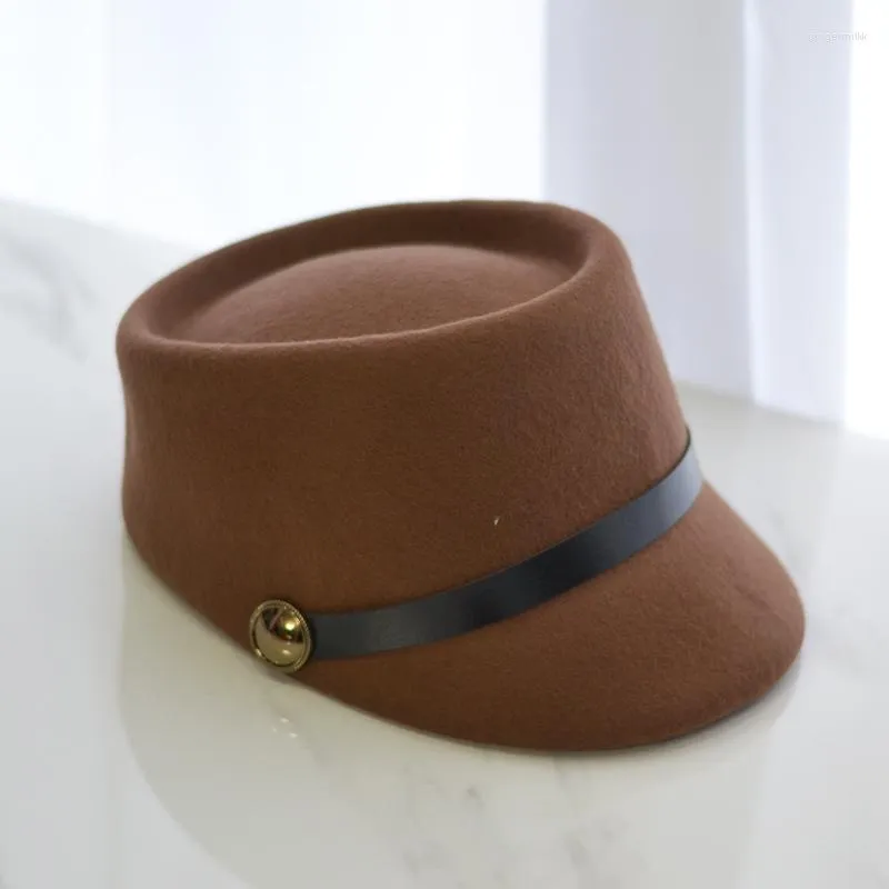 Wide Brim Hats Fedora Fashion Women's Casual Autumn Winter British Style Equestrian Hat Flat Top Small Brimming Temperament Elegant Cap