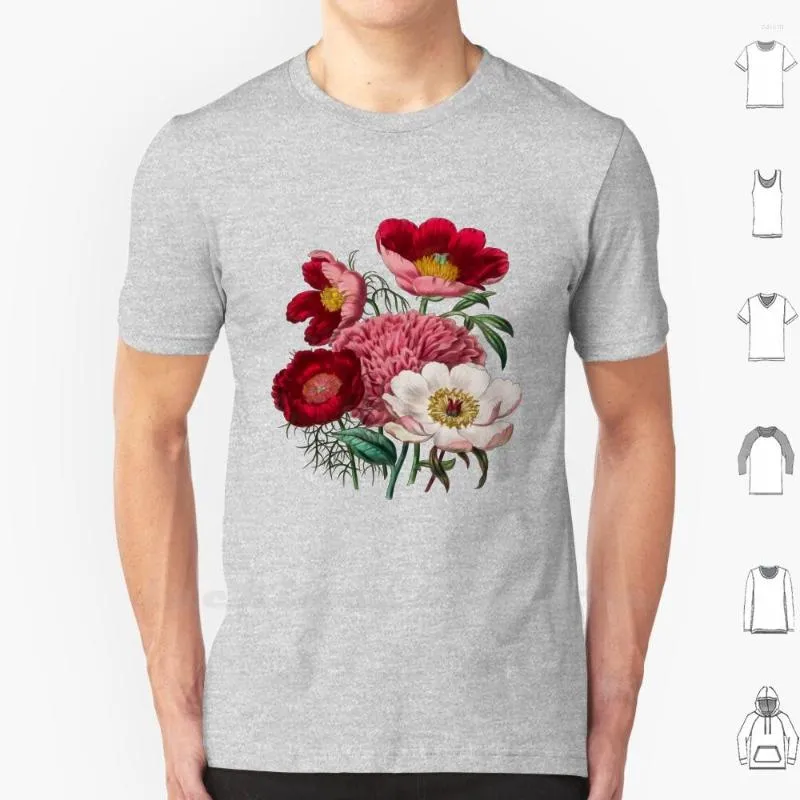 남성용 T 셔츠 꽃 정원 셔츠 대형 꽃가루 꽃 자연 봄 여름 수채화 흰색 아름다운 식물 빈티지 식물 식물