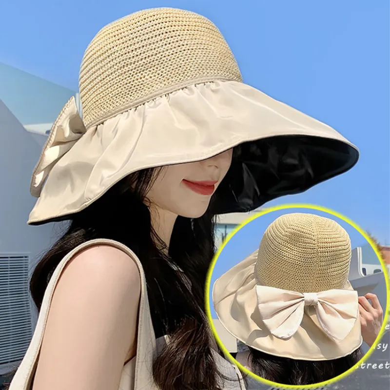 Womens Wide Brim Bucket Hat Cream UV Protection, Foldable, Solid Color For  Spring And Summer Beach Activities From Dang10, $8.47