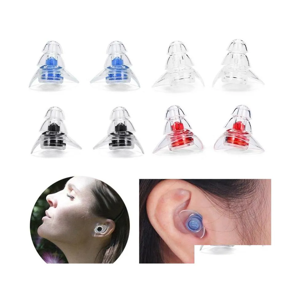 Hörselskydd 1Pair Noise Refering öronproppar för Slee Study Concert Hear Safe Reduction Earplug Sile Ear Plugs Drop Delivery O DH6TY