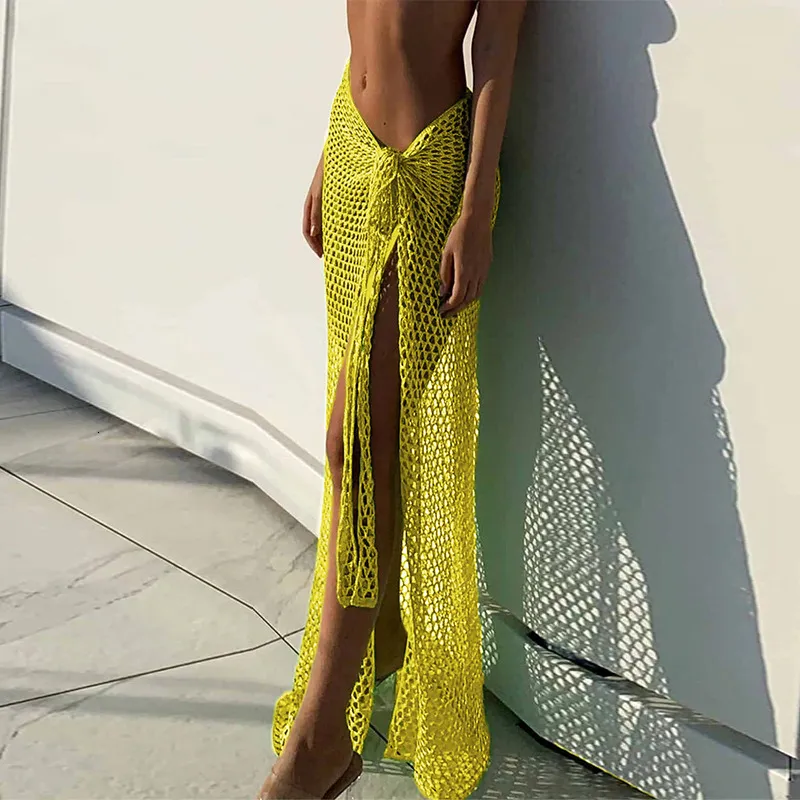 Womens Swimwear 2023 Croche Beach Cover Up Sexy See Through Dress Knit Long  Skirts Mesh Hollow Out Wrap White Midi Skirt Party Outfits 230510 From  Youngstore03, $15.4