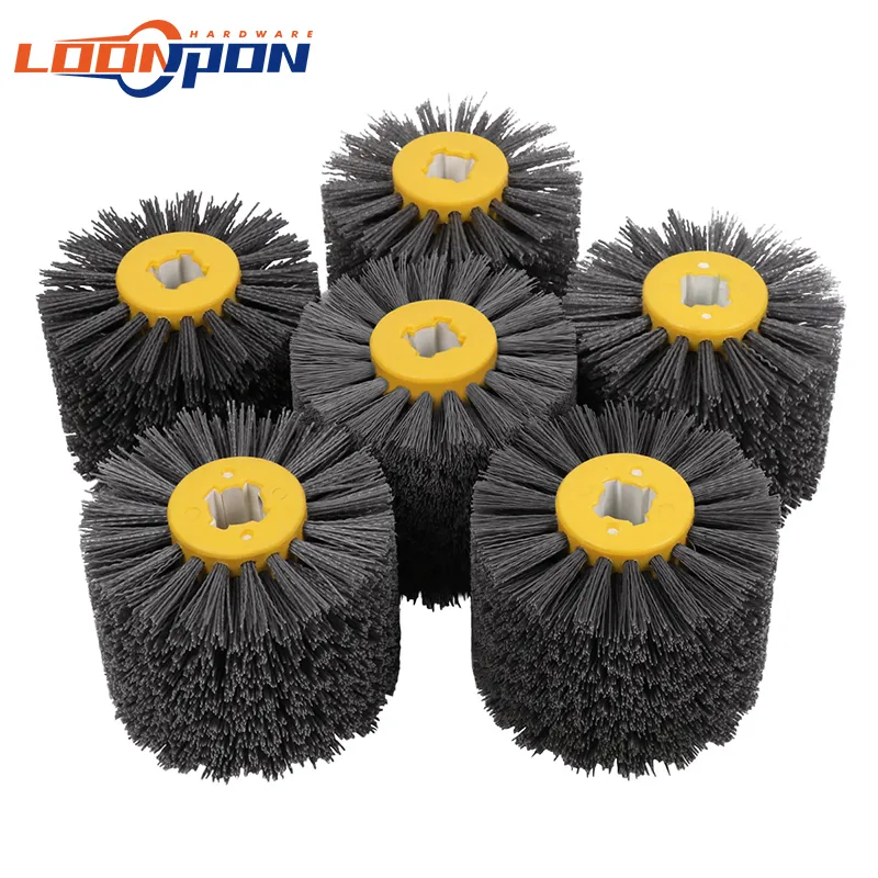 PRODUTOS DE TERCIMENTO LOONPON Angle Brush Brush Nylon Abrasivo Polishing Wheel Wheel Deburing Tool for Furniture Wood 120x100x20mm 230511