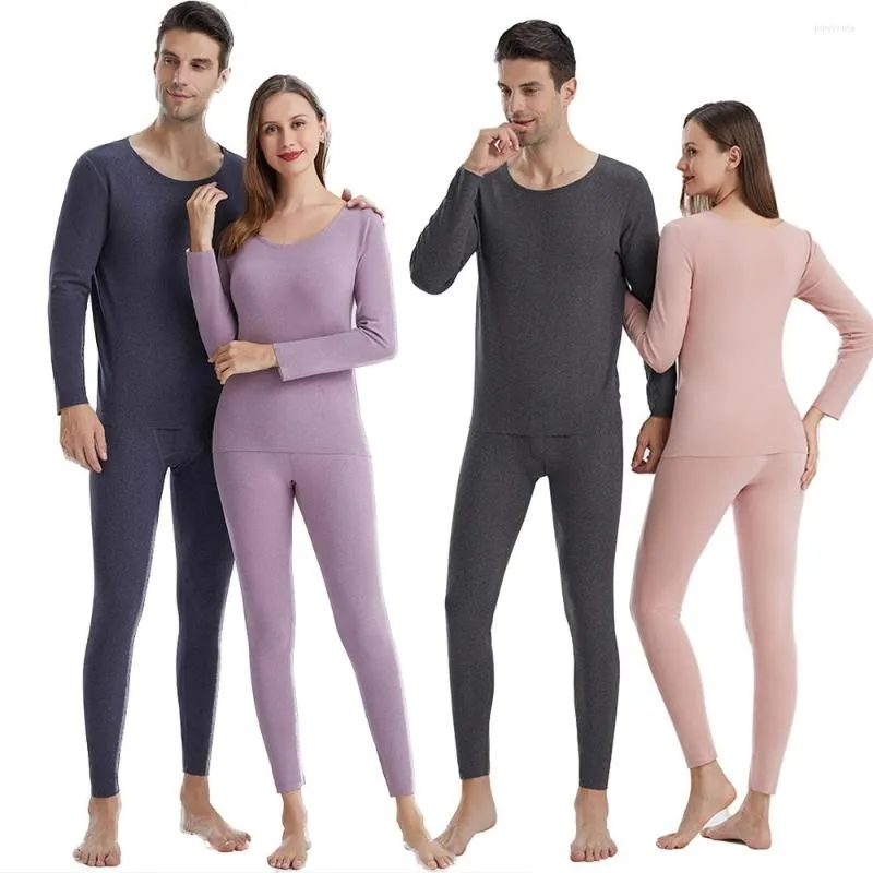 Roupa térmica de roupas de inverno feminina de inverno Menas masculinas e femininas Pijama de roupas de casal de casas de manga comprida