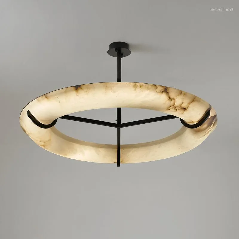 Lampes suspendues lumière postmoderne luxe lustre en marbre Design Simple salon salle à manger chambre modèle Villa