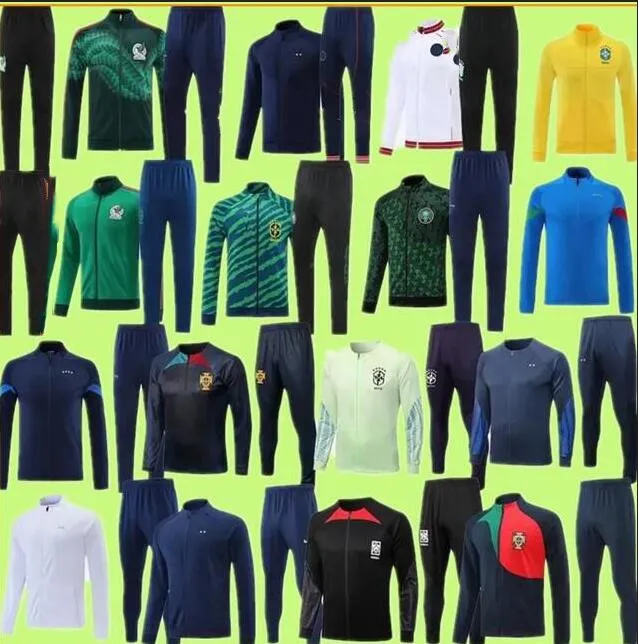 2022 Englands Portugal Nigeria Mexiko Fußball-Sets Fußball Psgs Trainingsanzüge Fußball-Trainingsanzug Nationalmannschaft 23 Jacke Sportbekleidung mit Hosen BB