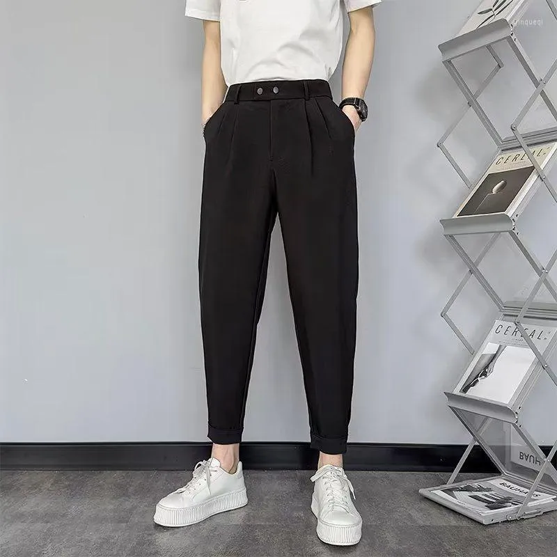 Korean Style Mens Solid Color Work Pants Soft Formal Office Trousers For  Spring And Summer Plus Size Available Style I42 From Yinqueqi, $21.91