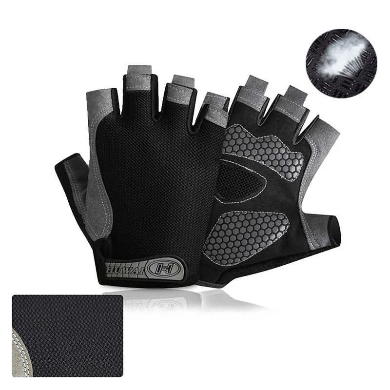 Sporthandschoenen Professionele sportschool Fitness Ademend anti-slip vrouwen Men Half vinger zomer Viscytecystemen Vingerloze handschoenen Vrouwelijke fiets P230511