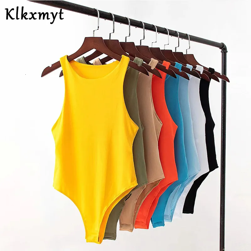 Kvinnors jumpsuits Rompers klkxmyt Summer Ins Fashion Blogger 8 Color Elastic Sexy Tank Bodysuits Women Rompers Womens Bodysuit Combinaison Femme Tops 230510