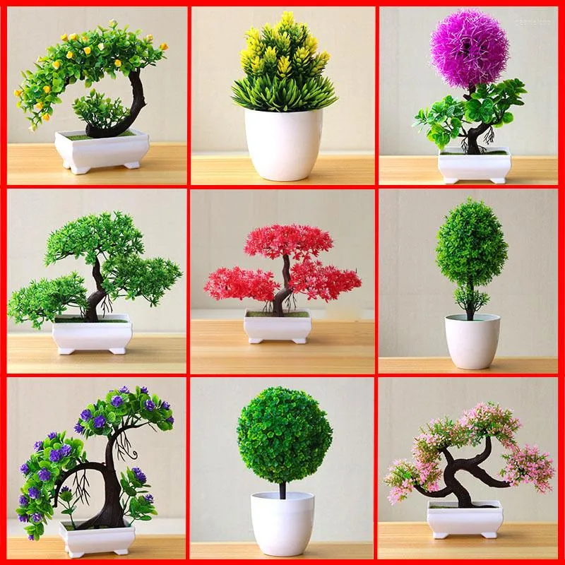 Decoratieve bloemen tuindecor kunstmatige planten bonsai kleine boom pot nep planten pot ornamenten voor thuiskamer tafel decoratie