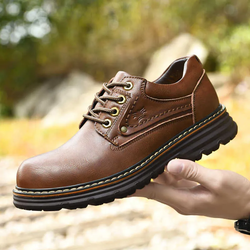 Hiking Footwear Outdoor Classic Men s Hiking Tooling Shoes Mens Fashion Comfortable Formal Office Derby Lace up Platform Motocross Shoes P230511