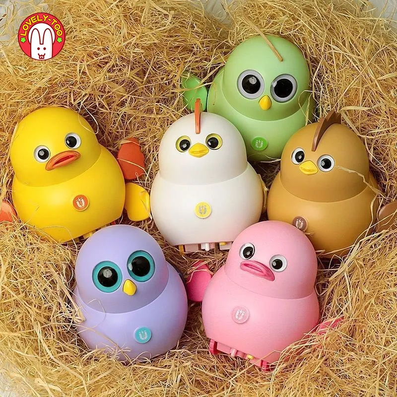 Electric/RC Animals Cute Swinging Magnetic Electronic Pets Walking Chicken Toys For Girls Chicks Set Children Link Trackless Random Road Condition 230512