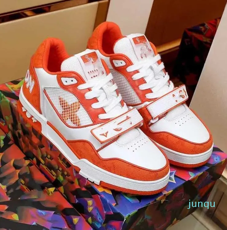 Orange designer trainers cheap
