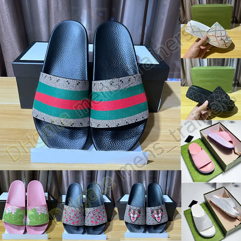 Womans Famous Desginer Sandals Slippers Thick Bottom Sandale Luxury Platform Alphabet Lady Pink Leather Flat Slides Flower Loafer Sandles G Flat Sandales