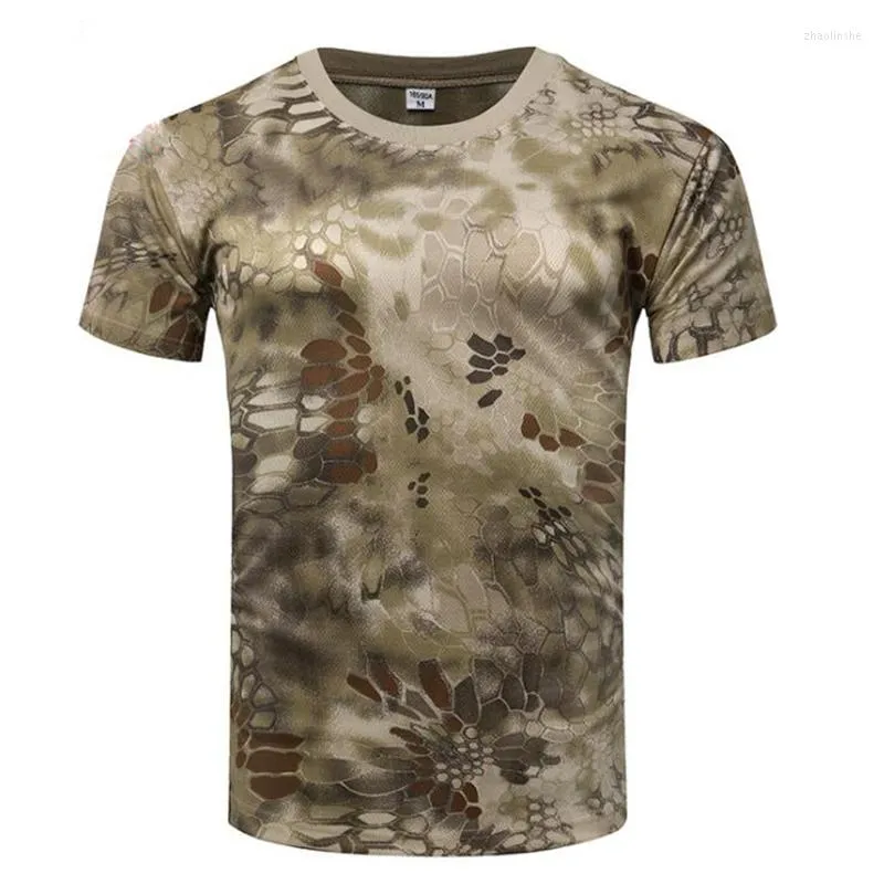 Men's T Shirts Men's T-shirt Short Sleeve Quick Dry Tee Tops Outdoor Military Tactical Combat Fitness Camouflage Shirt