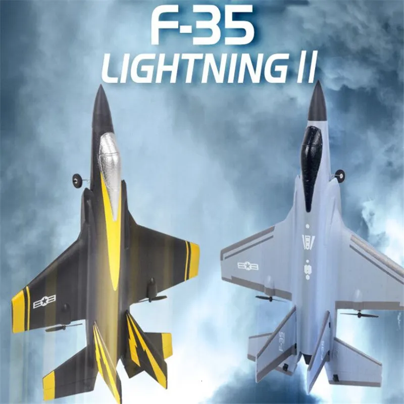 Electric/RC Aircraft Rc Plane F35 F22 Fighter 2.4G 4CH EPP RC Airplane Wingspan Remote Control Plane Warbird RTF Flight Toys for Boys Kids Children 230512
