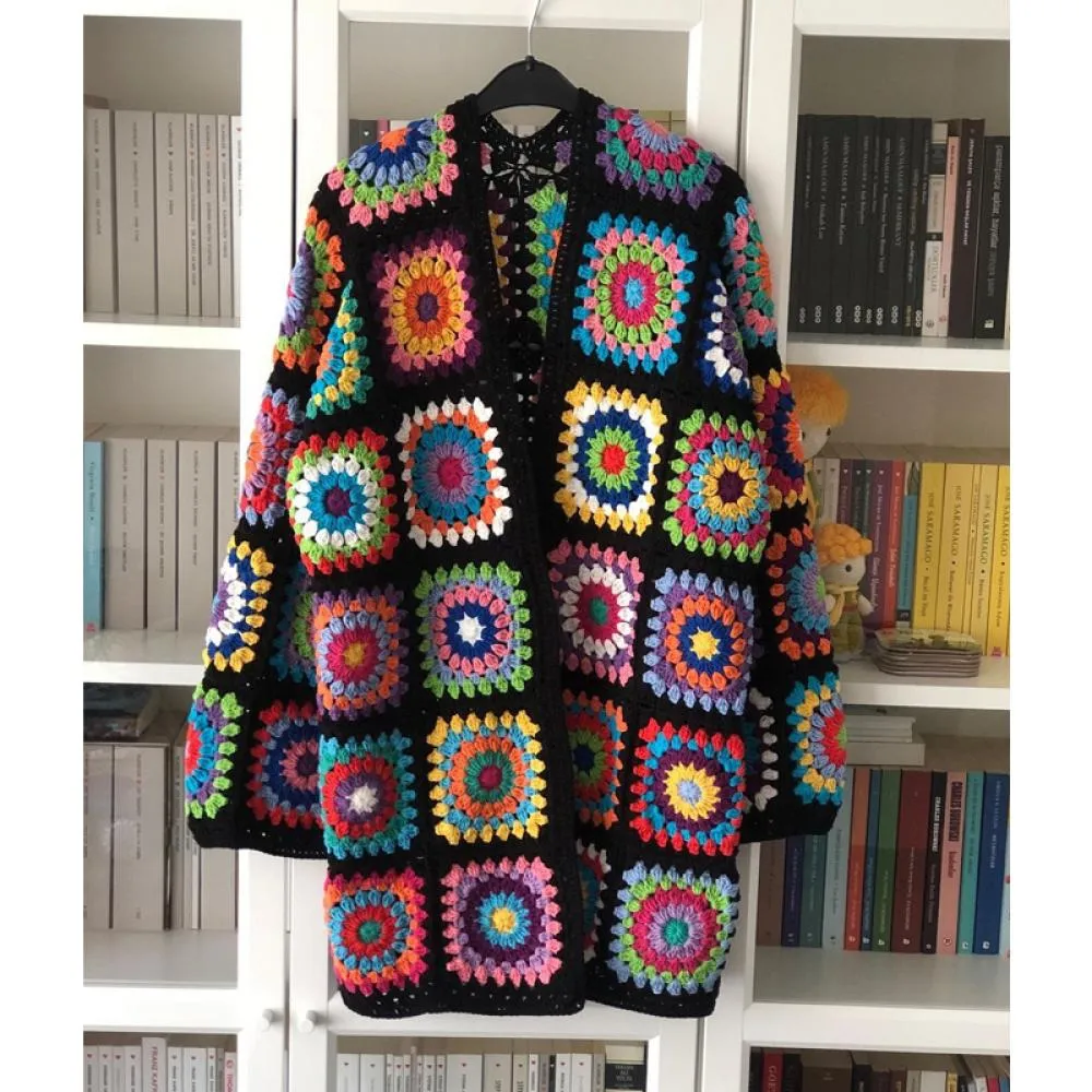 Patchwork sweater coat sales