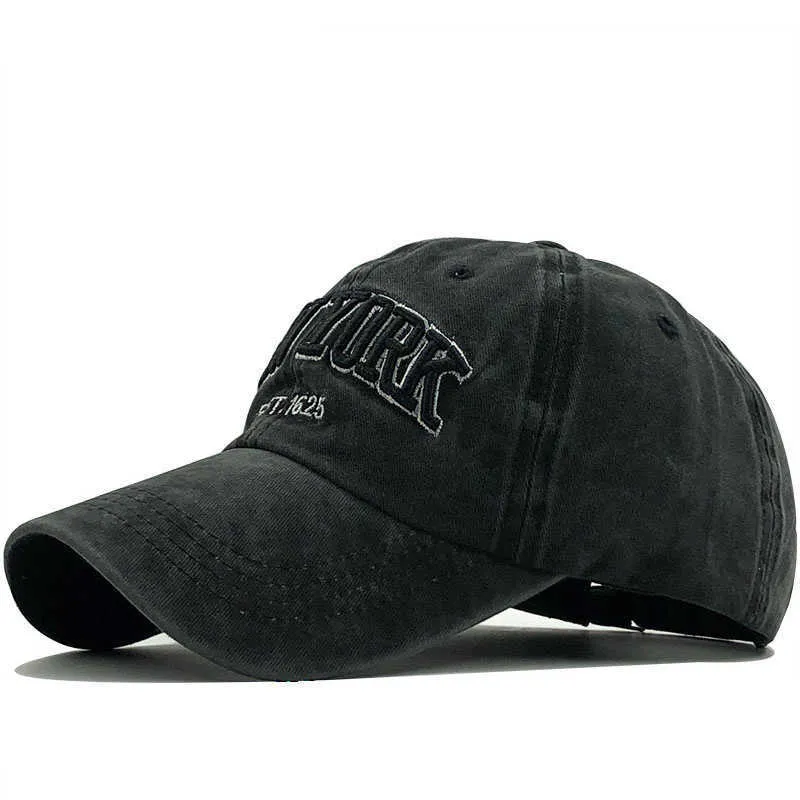 Snapbacks Hot Sand gewassen 100% katoenen honkbal cap hoed voor vrouwen mannen vintage papa hoed New York borduurbrief buiten sportkappen p230512