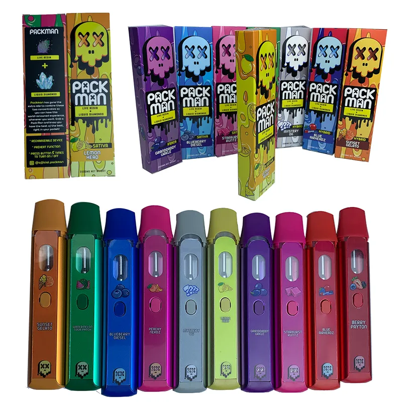 Packman Disposable Vape Pen Button Battery E Cigarettes 2.0Ml Ceramic