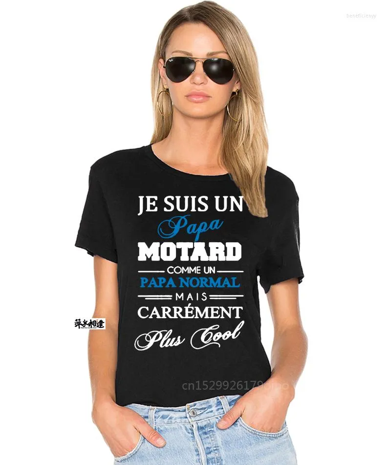 Men's T Shirts Men Shirt Teezily Je Suis Un Papa Motard Round Neck S Black Funny Novelty Tshirt Women