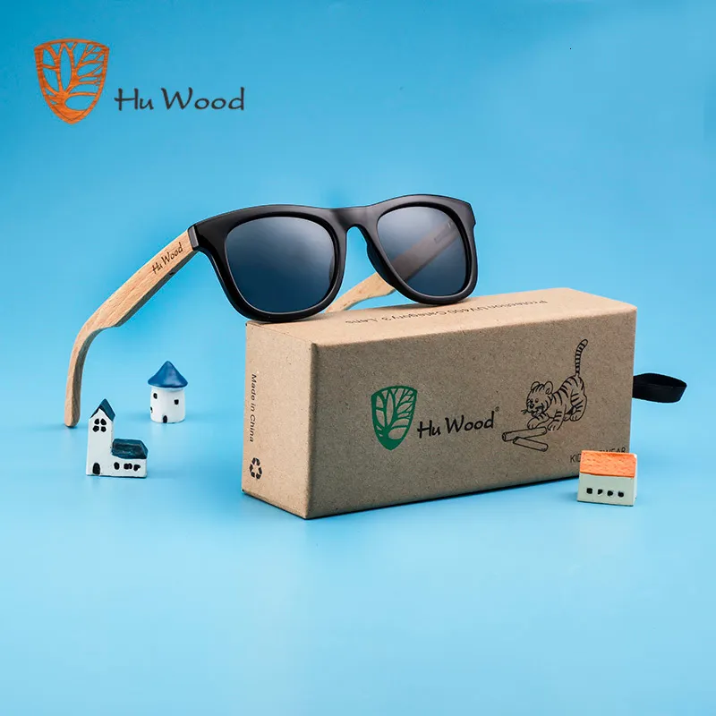 نظارة شمسية Hu Wood Kids Sunglas Wooden Sunglas for Girls Boys Eyewear UV400 Lens Sun Glasses Shades GR1001 230512