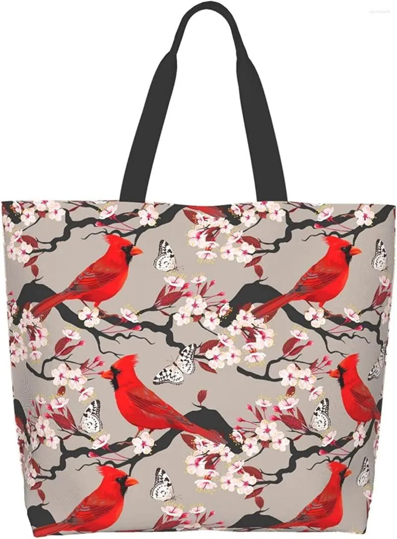 Sacs de rangement Bird Canvas Tote Bag Large Women Casual Shoulder Handbag Réutilisable Shopping Grocery