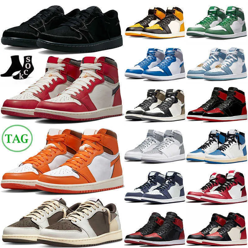 1 Chaussures de plein air Jumpman 1s lows Black Phantom Lost And Found Reverse Moka Starfish Gorge Green Fragment Bred Patent Hommes Femmes Baskets de sport Baskets