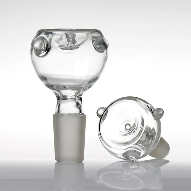 Tazón de vidrio doble vidrio en tazones de vidrio 14.4 mm 14 mm tamaño de junta macho para pipas de agua bongs accesorios para fumar