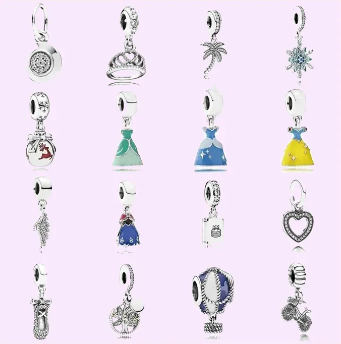 925 Silber Perlen Charms passen Pandora Charm Armbänder Sicherheitskette Anhänger DIY Schlangenkette Schnappverschlüsse