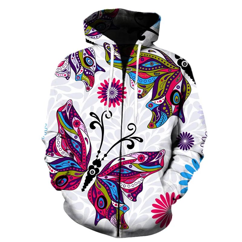 Znakomita kreskówka Butterfly Wzór zamek błota męskie kobiety Dzieci Bluza 3D Drukuj moda jesień pullover ubrania