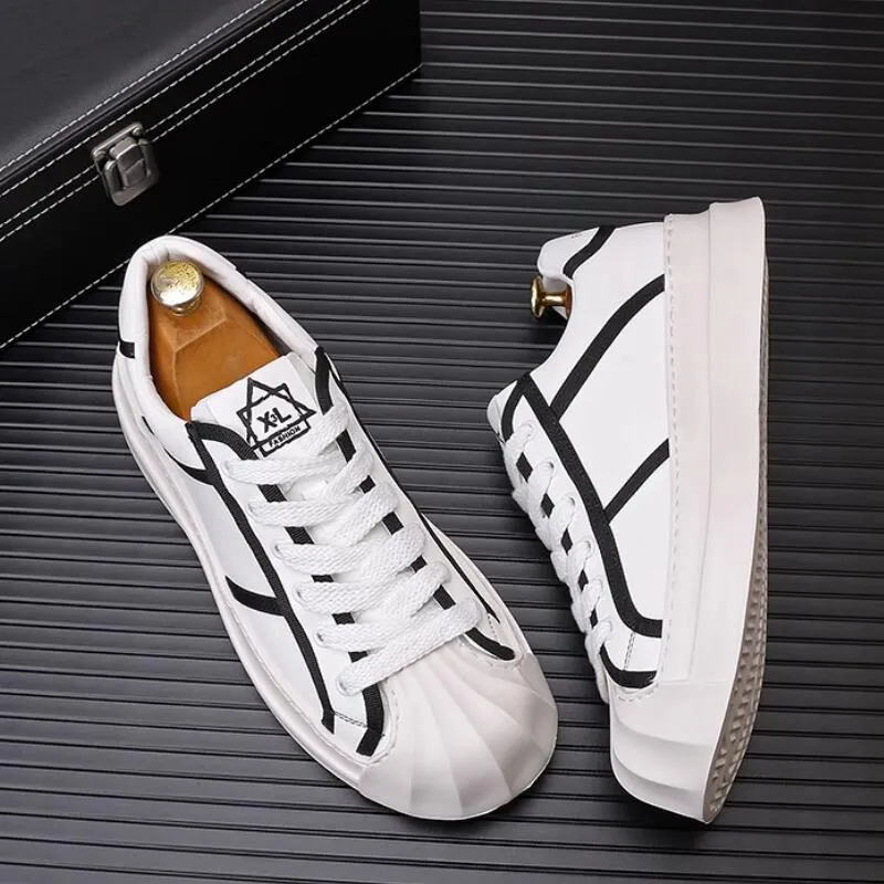 2023 summer new thick soled small white shoes Korean version of everything casual sports shoes simple fashion board shoes Zapatos Hombre a17